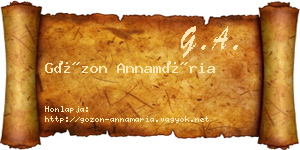 Gózon Annamária névjegykártya